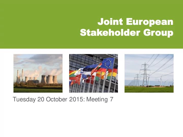joint e oint eur uropean opean stak takeholder eholder