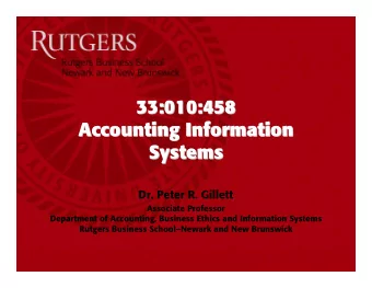 33:010:458  33:010:458  Accounting Information  Accounting Information  Systems  Systems  Dr. Peter