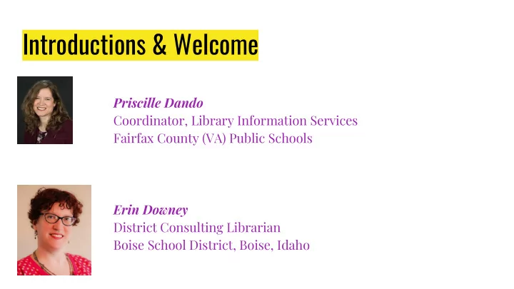 introductions welcome