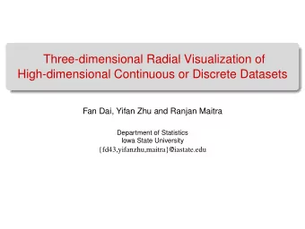 Three-dimensional Radial Visualization of  High-dimensional Continuous or Discrete Datasets  Fan