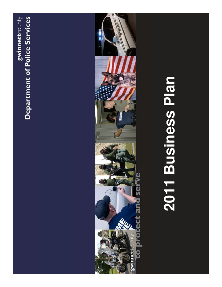2011 business plan 2011 budget request police
