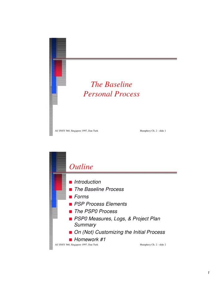the baseline the baseline personal process personal