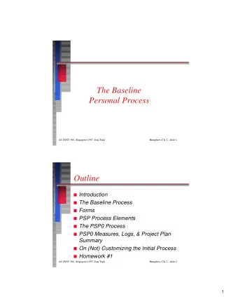 The Baseline  The Baseline  Personal Process  Personal Process  AU INSY 560, Singapore 1997, Dan