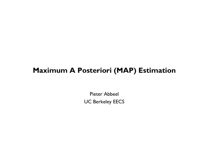 maximum a posteriori map estimation