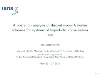 A posteriori analysis of discontinuous Galerkin  schemes for systems of hyperbolic conservation