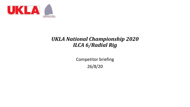 ukla national championship 2020 ilca 6 radial rig