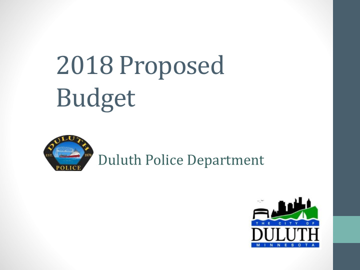 2018 proposed budget