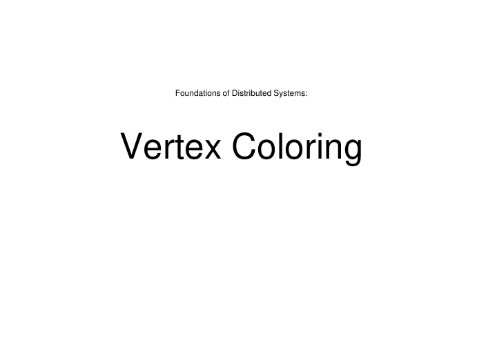 vertex coloring