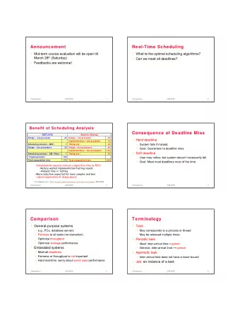 Announcement  Real-Time Scheduling   Mid-term course evaluation will be open till   Whatre