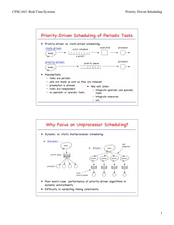 Priority-Driven Scheduling of Periodic Tasks   Priority-driven vs. clock-driven scheduling: