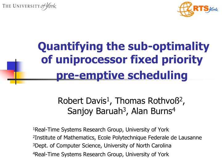 quantifying the sub optimality of uniprocessor fixed