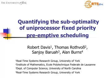 Quantifying the sub-optimality  of uniprocessor fixed priority  pre-emptive scheduling Robert Davis