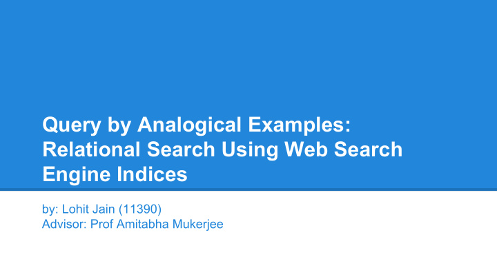 query by analogical examples relational search using web