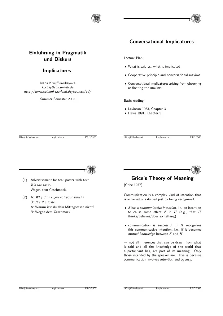 conversational implicatures einf uhrung in pragmatik