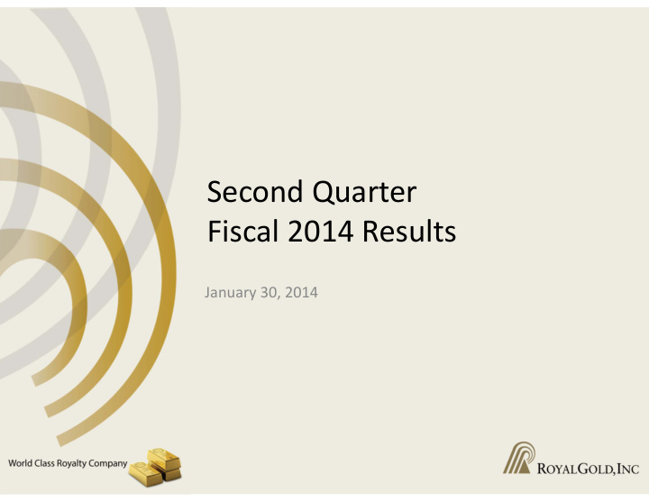 second quarter fiscal 2014 results