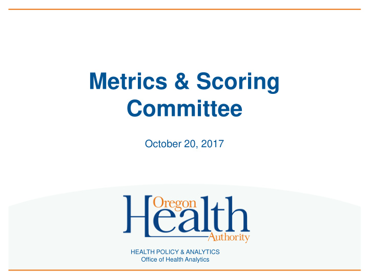 metrics scoring committee