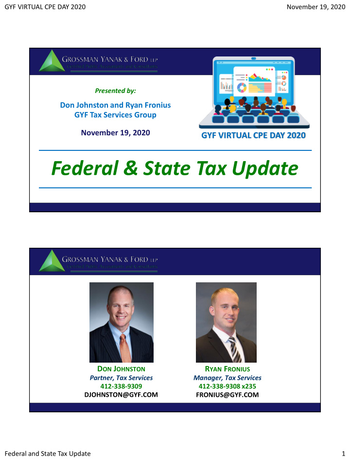 federal state tax update