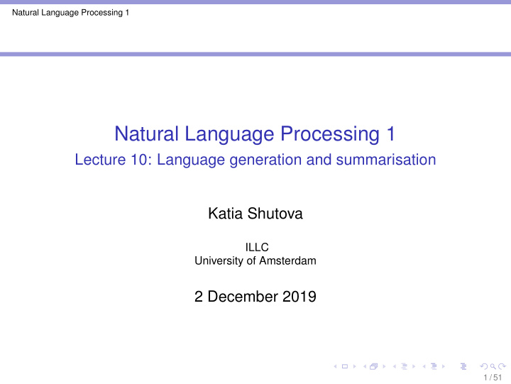 natural language processing 1