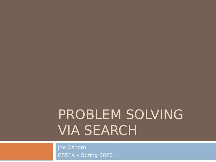 problem solving via search