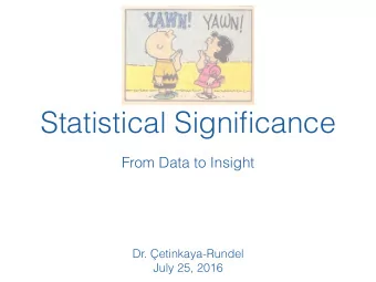 Statistical Significance  From Data to Insight  Dr. etinkaya-Rundel  July 25, 2016  Is yawning