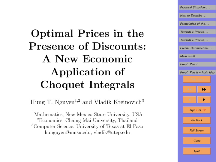 optimal prices in the