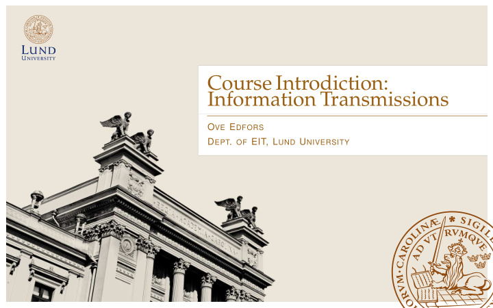 course introdiction information transmissions