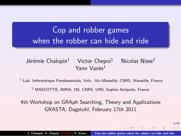 cop and robber games when the robber can hide and ride