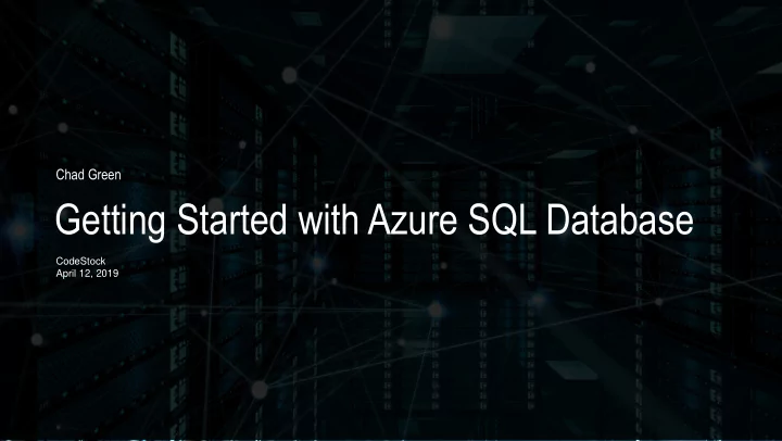 getting started with azure sql database