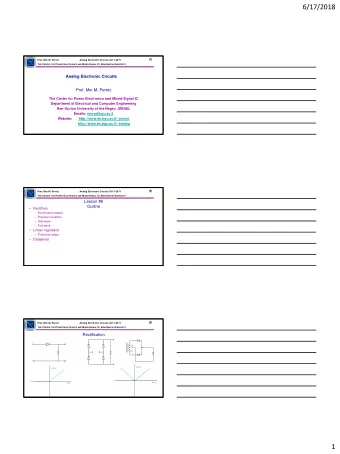 6/17/2018  [1]  PE  Prof. Mor M. Peretz  Analog Electronic Circuits 361-1-3671  M  I  C T HE C