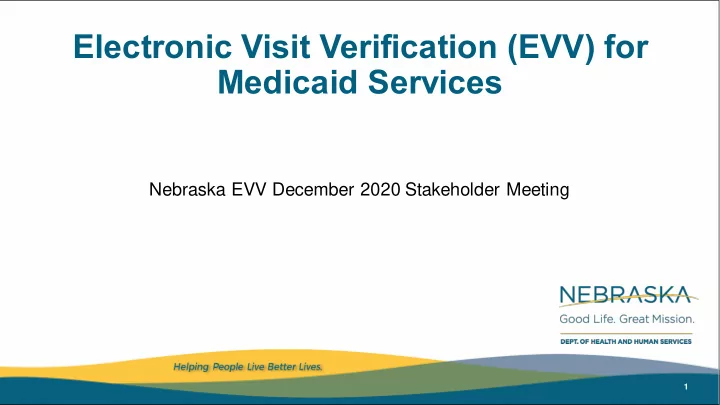 electronic visit verification evv for medicaid services