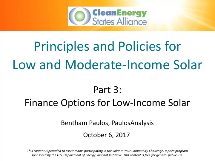 low and moderate income solar