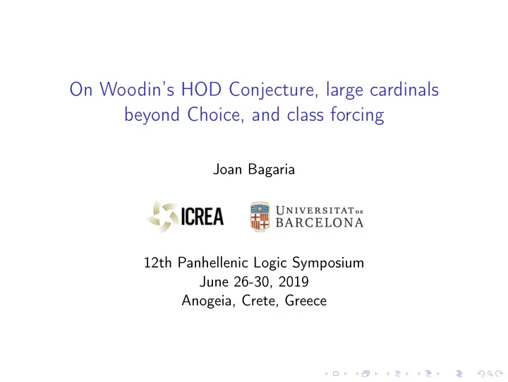 on woodin s hod conjecture large cardinals beyond choice