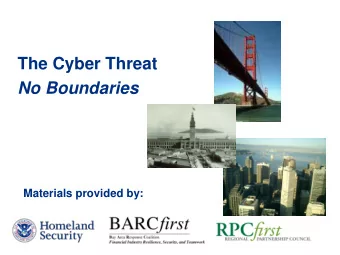 No Boundaries  Materials provided by:  This presentation was originally created by  DHS in