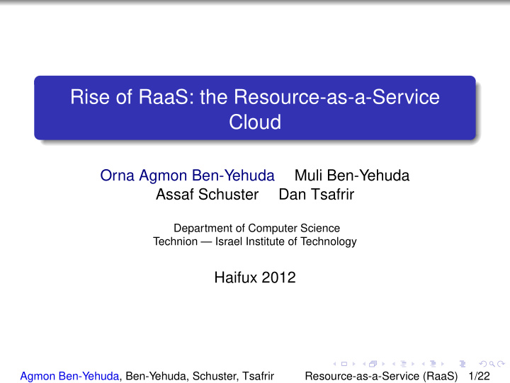 rise of raas the resource as a service cloud