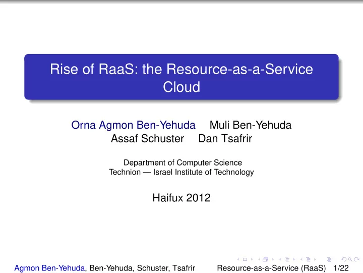 rise of raas the resource as a service cloud