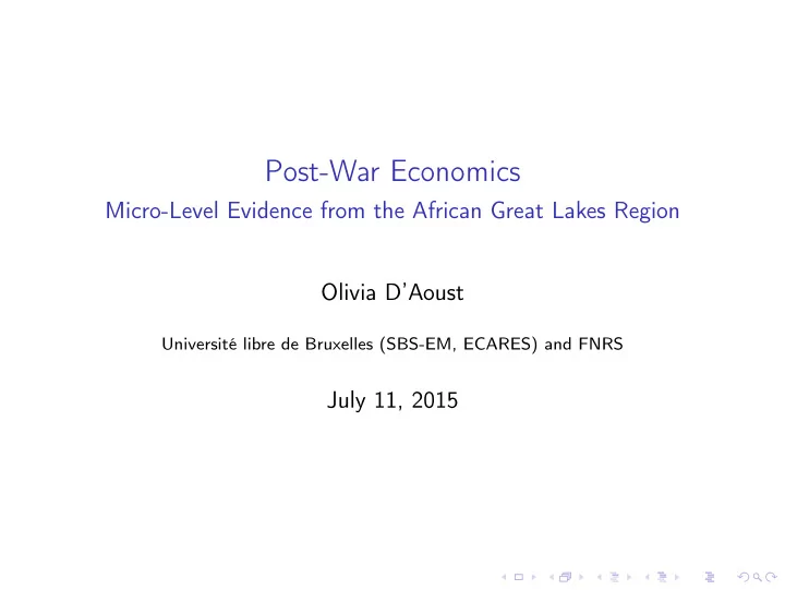 post war economics