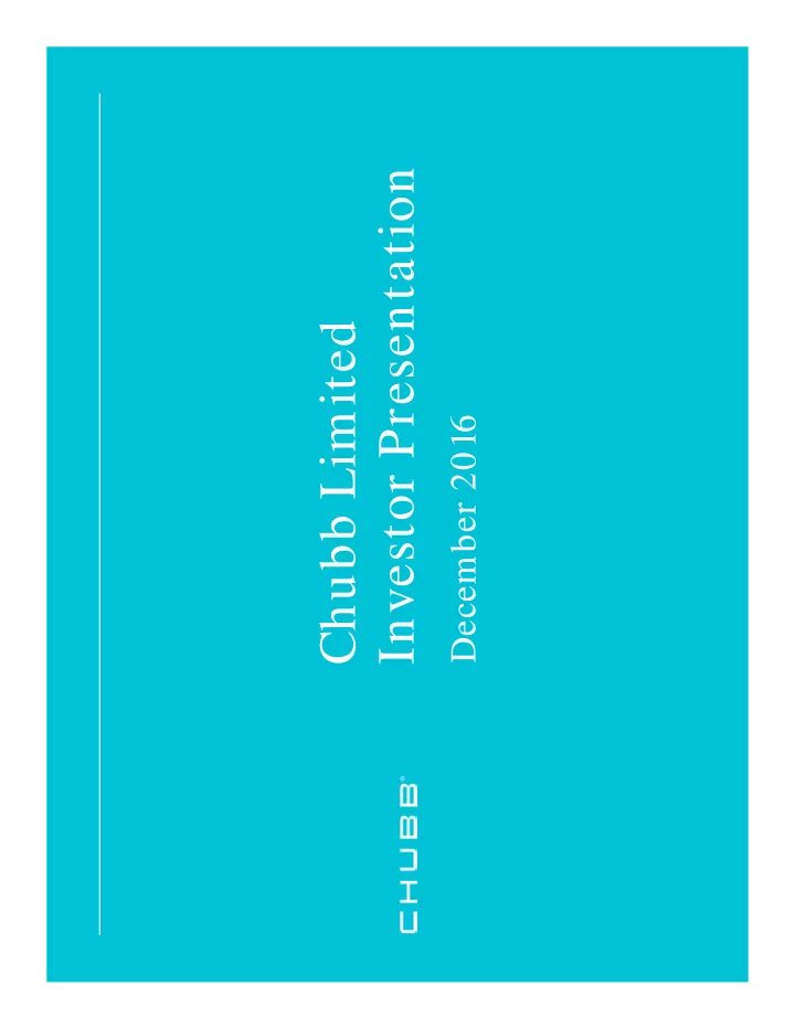 investor presentation chubb limited