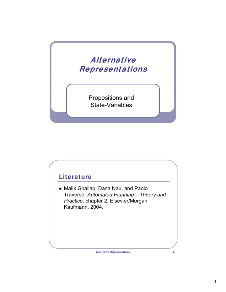 alternative representations
