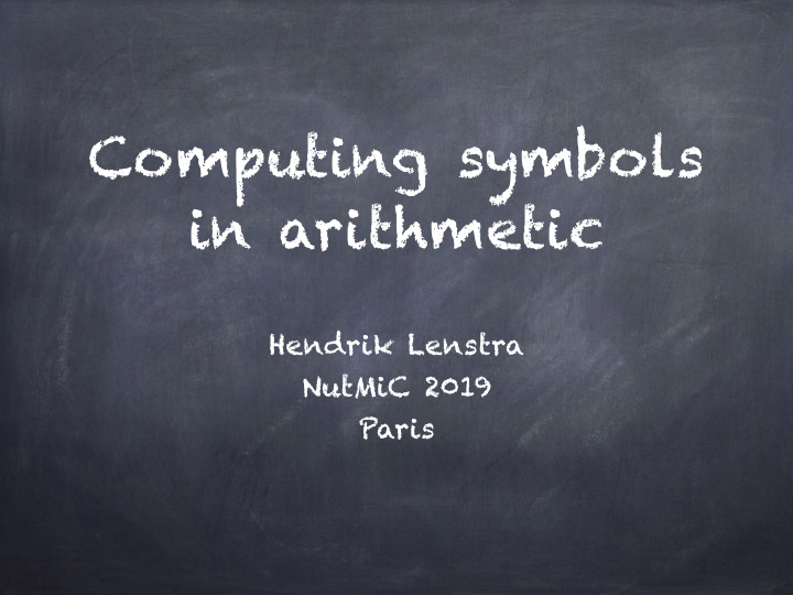 computing symbols in arithmetic