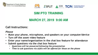 MARCH 27, 2019  9:00 AM  Call Instructions:  Please  Mute your phone, microphone, and speakers