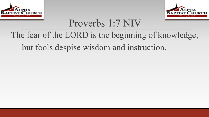 proverbs 1 7 niv