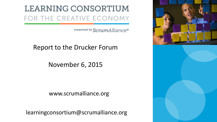 report to the drucker forum november 6 2015