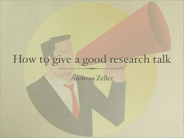 how to give a good research talk