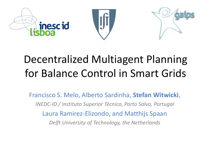 for balance control in smart grids