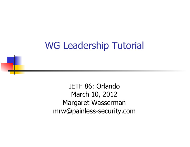 wg leadership tutorial