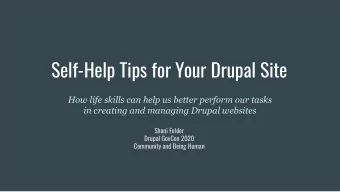 Self-Help Tips for Your Drupal Site  How life skills can help us better perform our tasks  in