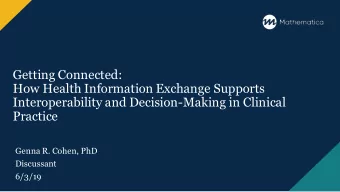 Practice  Genna R. Cohen, PhD  Discussant  6/3/19  Thoughts on Measurement  All vs. Some  -
