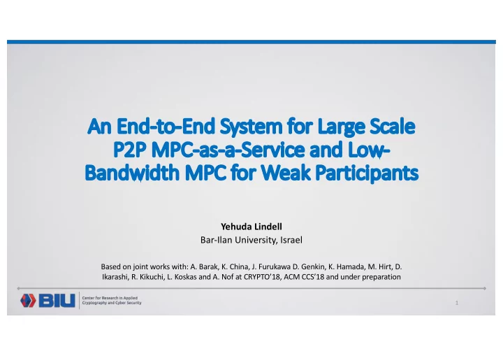 an an end nd to to en end system for large scale p2 p2p p