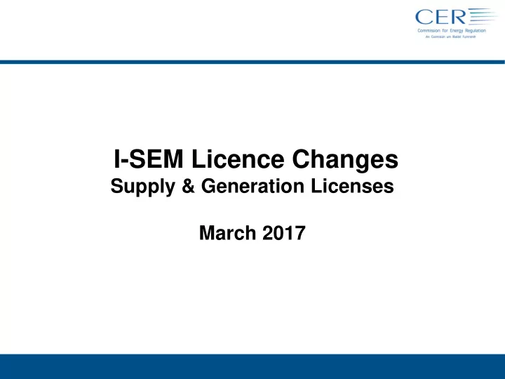 i sem licence changes