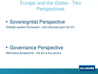 Sovereigntist Perspective (inside the EU)  compendious legal external sovereignty towards rest